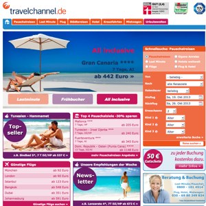 Ansicht vom Travelchannel.de Shop