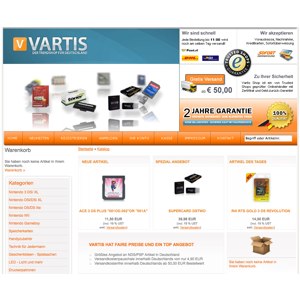Ansicht vom Vartis.de Shop